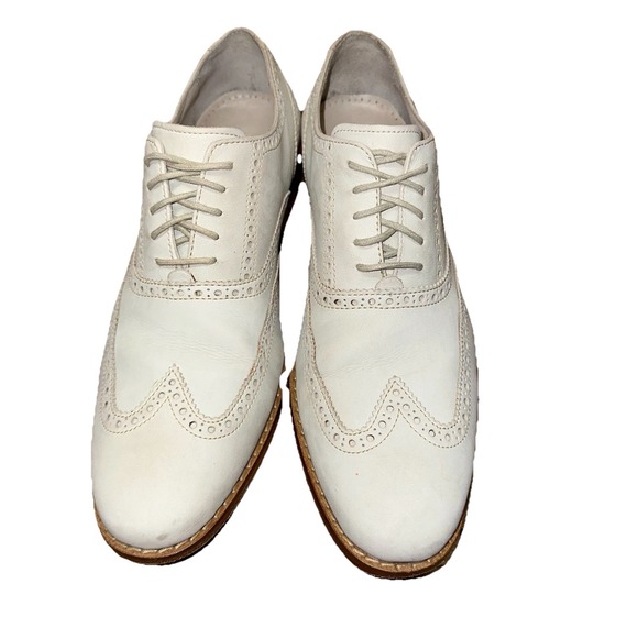 Cole Haan Air Colton Ivory Nubuck Casual Wingtip Oxford Shoes Men's 9.5 CO9264 - Picture 9 of 14
